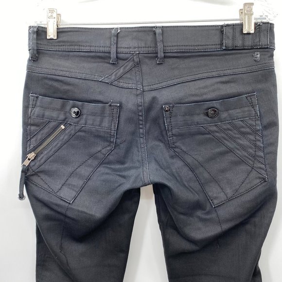 STRETCH SKINNY JEANS BLACK WOMENS SIZE 28 - Picture 3 of 6